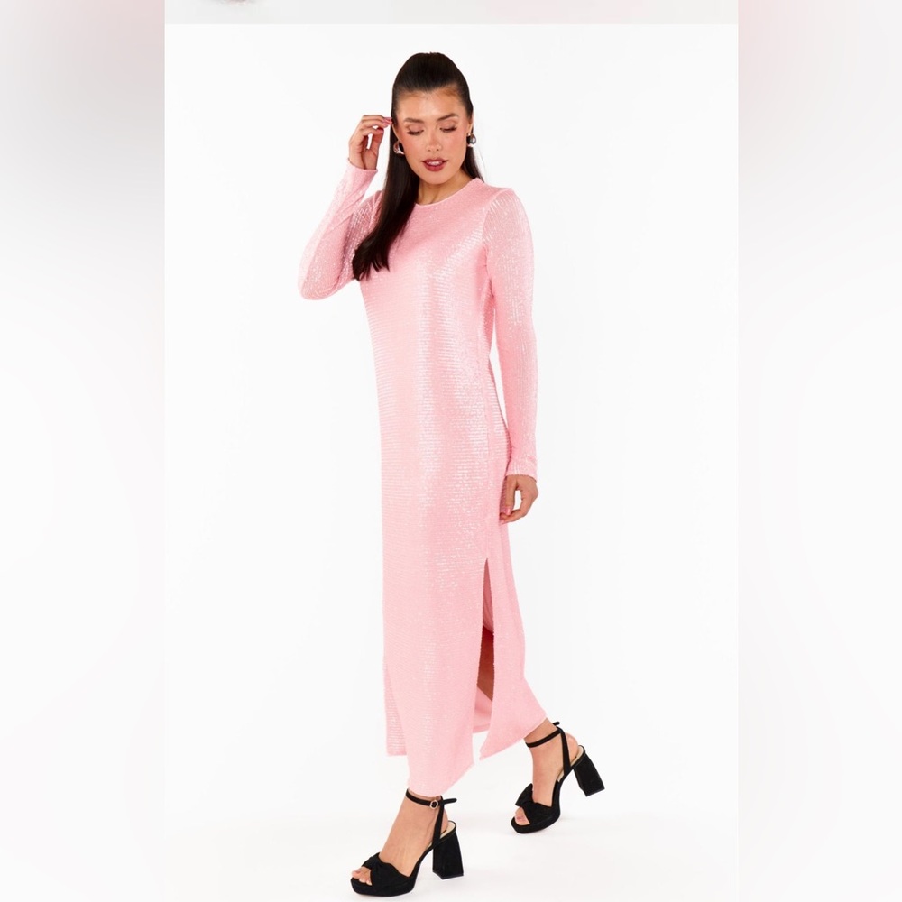 Show Me Your MuMu Pink Long Sleeve Dress